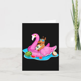 Horse Sungles Flamingo Float Summer Vacation Card