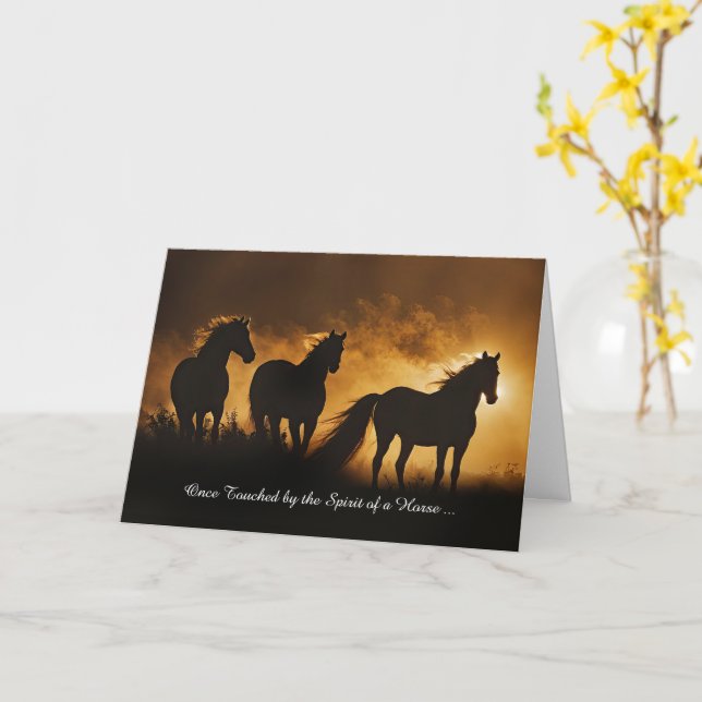 Horse Sympathy Condolences Loss of Horse  Card (Yellow Flower)