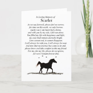 Horse Sympathy Custom Name Spiritual Poem Card