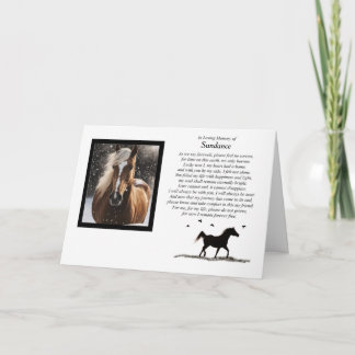 Horse Sympathy Custom Photo and Name Card