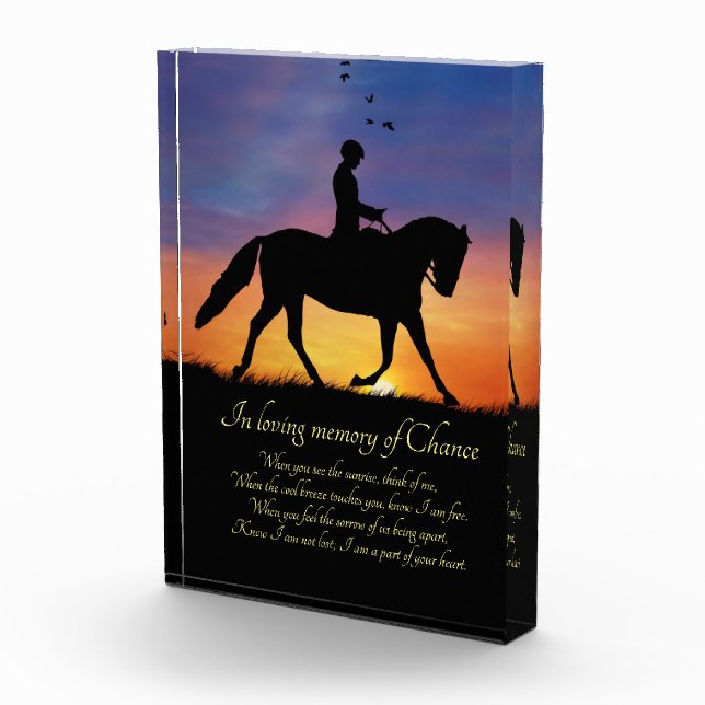 Horse Sympathy Memorial Spiritual Dressage  Photo Block (Right)