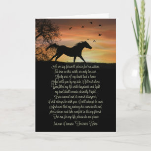 Horse Sympathy Memorial with Spiritual Poem Card