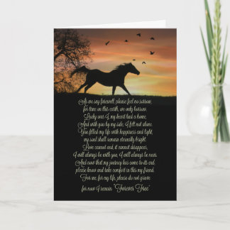 Horse Sympathy Memorial with Spiritual Poem Card