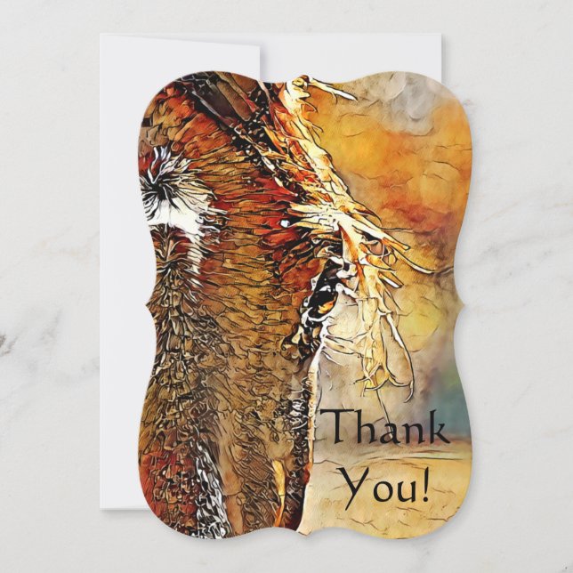 Horse Thank You Flat Note Card (Front)