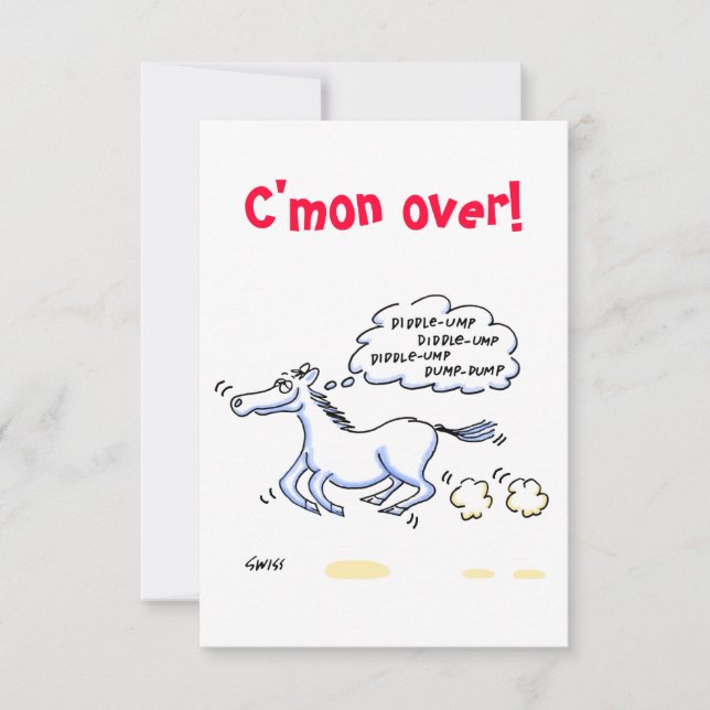 Horse Theme Texas BBQ Party Humourous Invitations (Front)