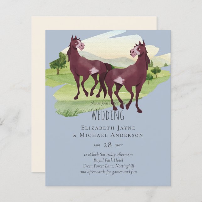 Horse Themed Country Western Rustic Wedding (Front/Back)