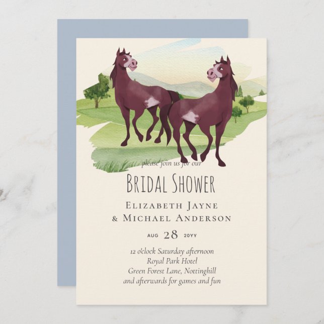 Horse Themed Country Western Rustic Wedding (Front/Back)