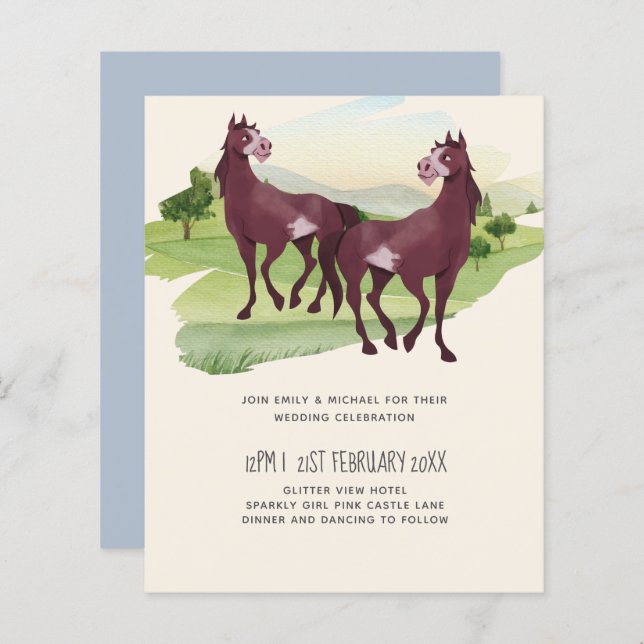 Horse Themed Country Western Rustic Wedding (Front/Back)