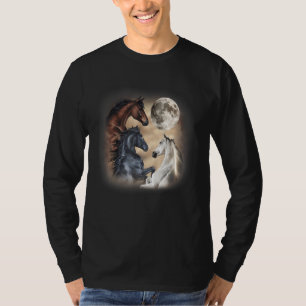 Horse Three Horse Moon 3 Wolfs T-Shirt