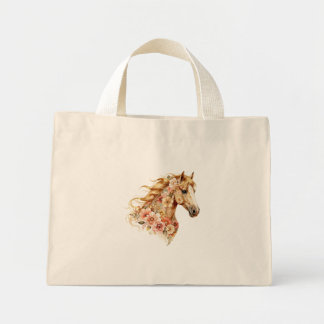 Horse Tote Bag Floral Boho Equestrian