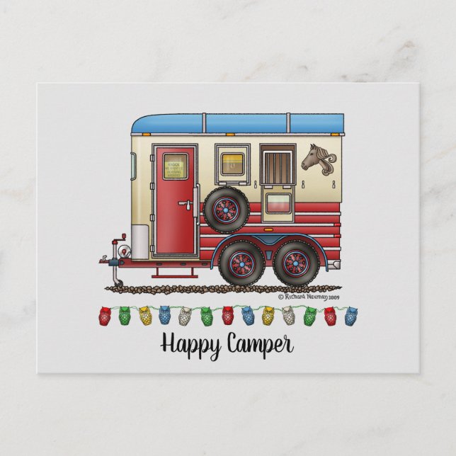 Horse Trailer Camper Postcard (Front)
