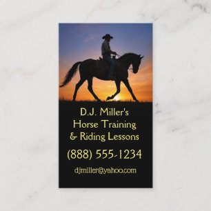 Horse Training Riding Lessons Western Business Card