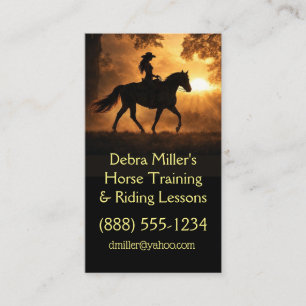 Horse Training Riding Lessons Western Riding Business Card