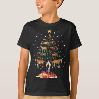 Horse Tree Christmas Horses Xmas Gifts For Women T-Shirt