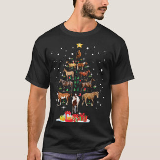 Horse Tree Christmas Horses Xmas Gifts For Women T-Shirt