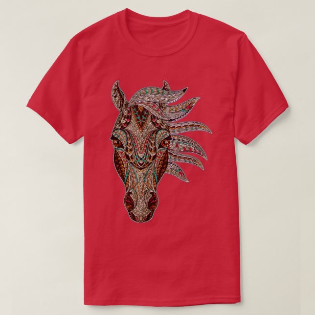 Horse Tribal Abstract Art Native American Geometri T-Shirt (Design Front)