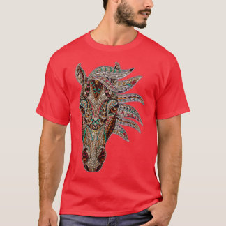 Horse Tribal Abstract Art Native American Geometri T-Shirt