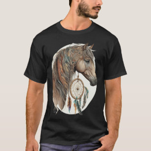 Horse Tribal Watercolor Horse Dream Catcher T-Shirt