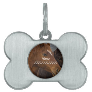 Horse Triplets Pet ID Tag