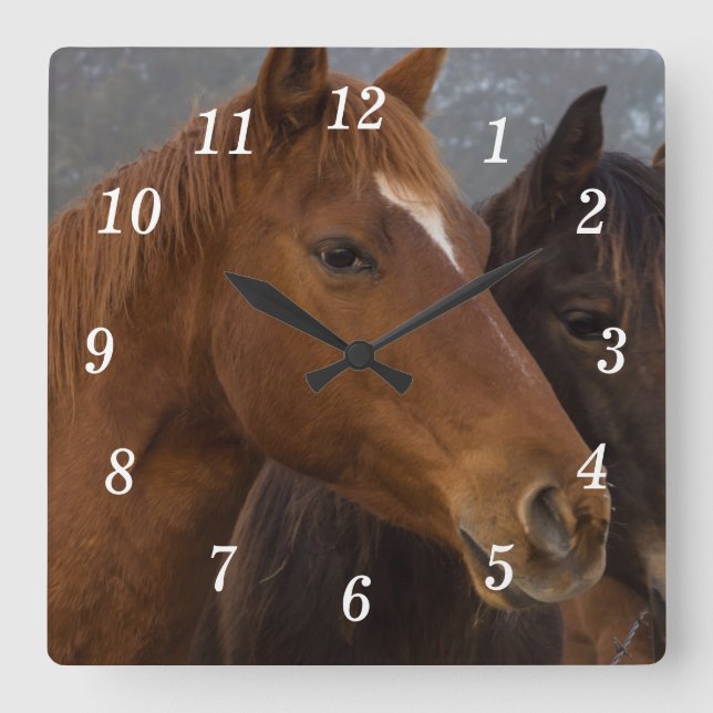 Horse Triplets Wall Clock (Front)