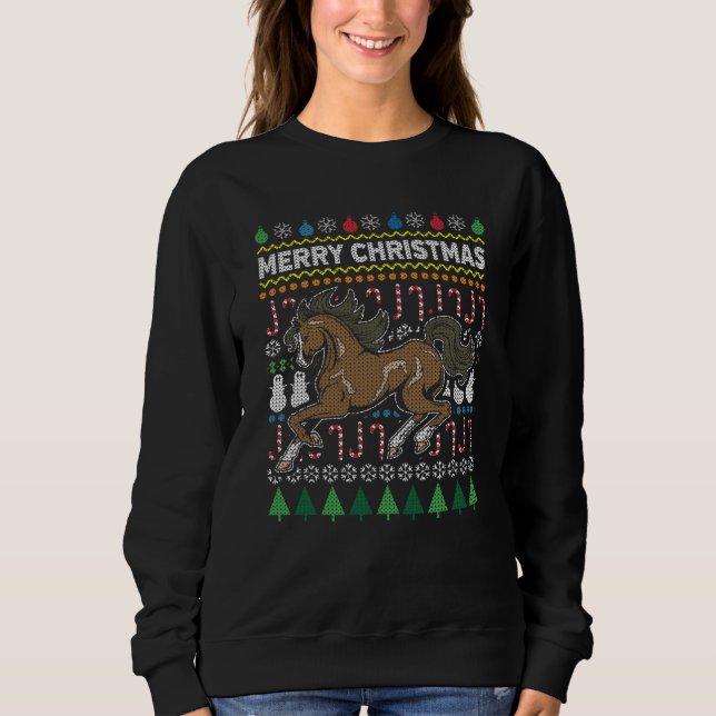 Horse Ugly Christmas Sweater Wildlife Series (Front)