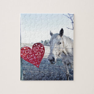 HORSE Valentine heart Jigsaw Puzzle