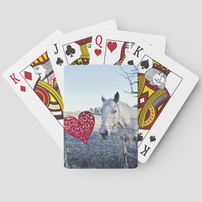 HORSE Valentine heart Playing Cards (Back)