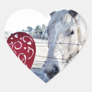 HORSE Valentine heart Sticker