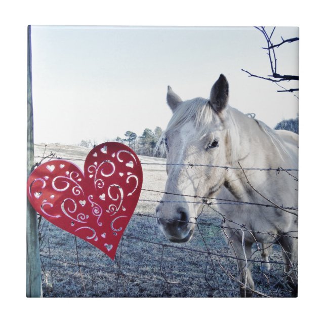 HORSE Valentine heart Tile (Front)
