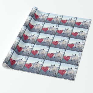 HORSE Valentine heart Wrapping Paper