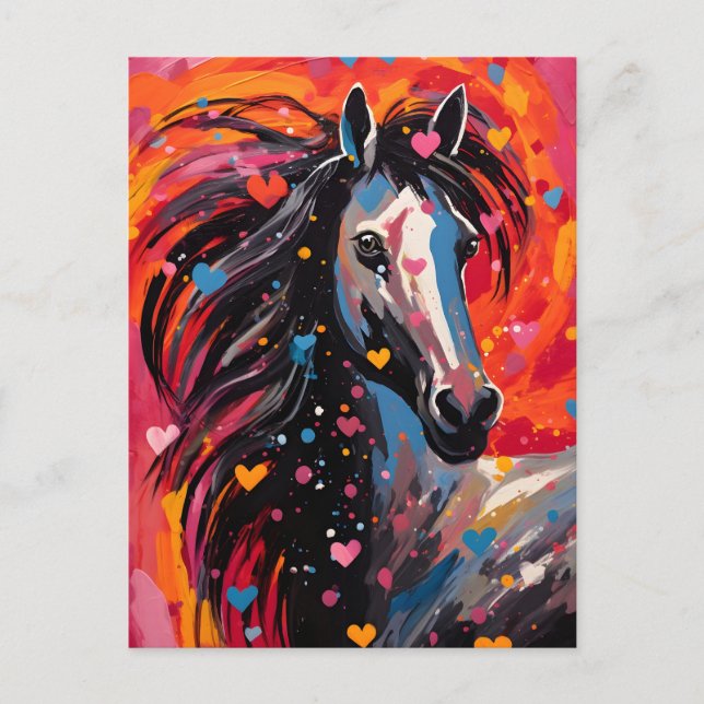 Horse Valentine's day  Postcard (Front)