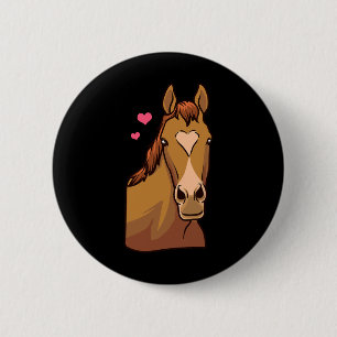 Horse Valentines Day Shirt Heart Pony Horseback Ri 6 Cm Round Badge