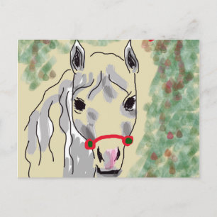 Horse valentines holiday postcard