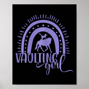 Horse Vaulting Girl Rainbow Horses Horseback Ridin Poster