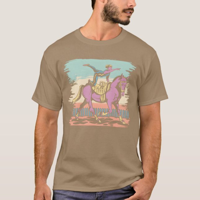 Horse Vaulting Vaulter Equestrian Horseback Riding T-Shirt (Front)
