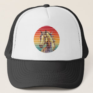 horse vintage abstract style trucker hat