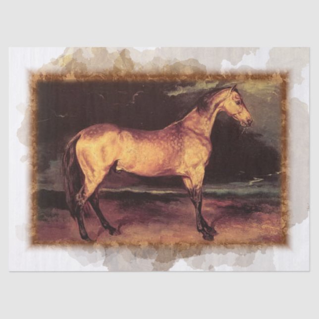 Horse Vintage Art Painting Tissue Paper (Front)