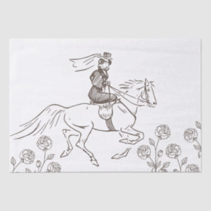 Horse Vintage Lady Riding Sidesaddle Decoupage Tissue Paper