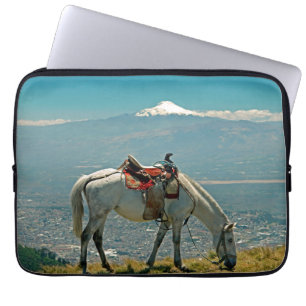 Horse & volcano, Quito, Ecuador Laptop Sleeve