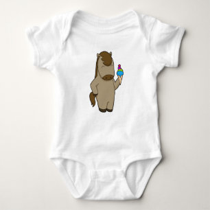 Horse Waffle ice cream Baby Bodysuit