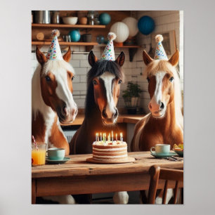 Horse Wall Art, Horse Birthday Party, Funny Horse Poster