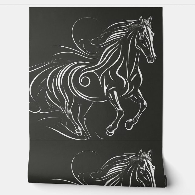 Horse Wall Background Scrolling Lines Backdrop (Unrolling)