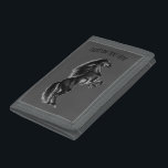 Horse Wallet with Custom Text<br><div class="desc">Wallets with Upright Black Wild Horse - Black and White Drawing Animal Art Mustang Horses by MIGNED - Add Your Unique Text - Resize and move or remove elements with customisation tool !</div>