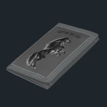 Horse Wallet with Custom Text<br><div class="desc">Wallets with Upright Black Wild Horse - Black and White Drawing Animal Art Mustang Horses by MIGNED - Add Your Unique Text - Resize and move or remove elements with customisation tool !</div>