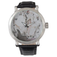 Horse Watch, Peach/Pink with Black Numbers