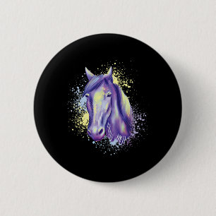 Horse Watercolor Horseback Riding Horse Lover  6 Cm Round Badge