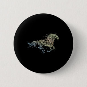 Horse Watercolor I Love Horses Horseback Riding Eq 6 Cm Round Badge