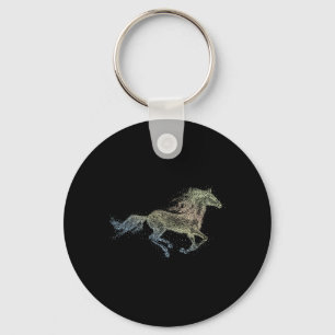 Horse Watercolor I Love Horses Horseback Riding Eq Key Ring