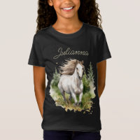 Horse Watercolor White Arabian Horse Pony Nature