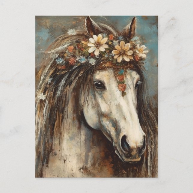 Horse wearing a crown postcard (Front)
